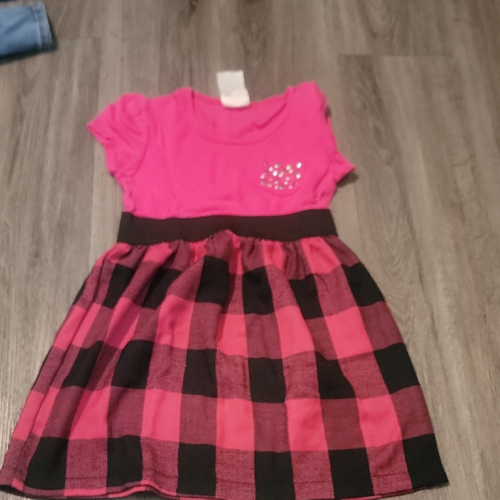Pink Plaid Kids Dress